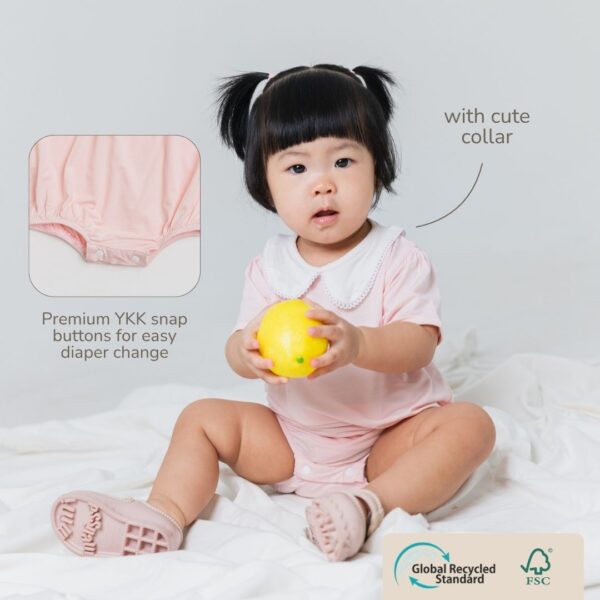 Baby Soft Start Bundle – Romper/Bodysuit + Bib Set | Baju Bayi Premium Lembut & Nyaman