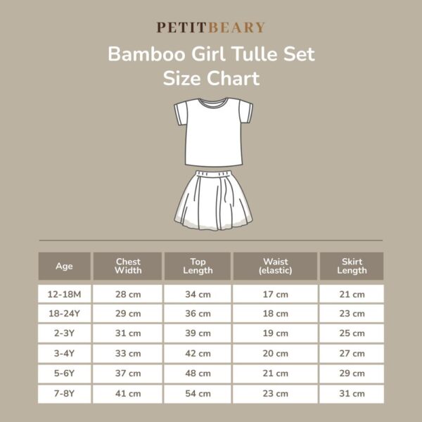PETIT BEARY - Ribbed Bamboo Girl Tulle Set (12M - 8Y)