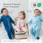 PETIT BEARY - Bamboo Peterpan Collar Sleepsuit (0-18M)