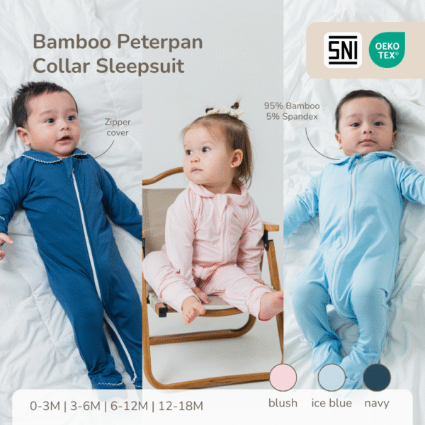 PETIT BEARY - Bamboo Peterpan Collar Sleepsuit (0-18M)