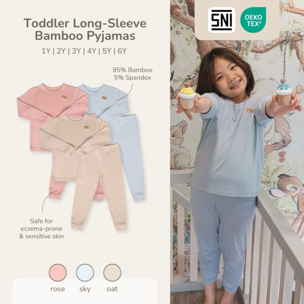 Petit Beary - Toddler Long-Sleeve Bamboo Pyjamas - Piyama Set Anak (1-6Y)