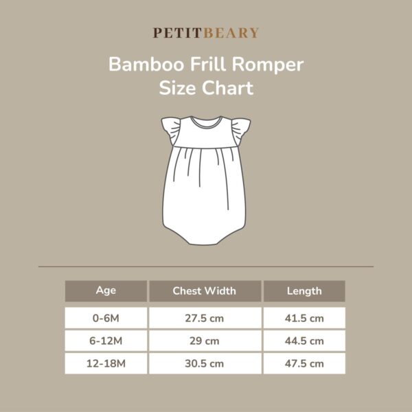 PETIT BEARY - Ribbed Bamboo Frill Romper (0-18M)