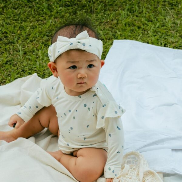 Petit Beary Ruffle Long-Sleeve Bamboo Bodysuit (3-12M)