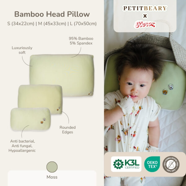 Petit Beary x Kero Bamboo Head Pillow and Case - Bantal dan Sarung Anak Bayi Dewasa