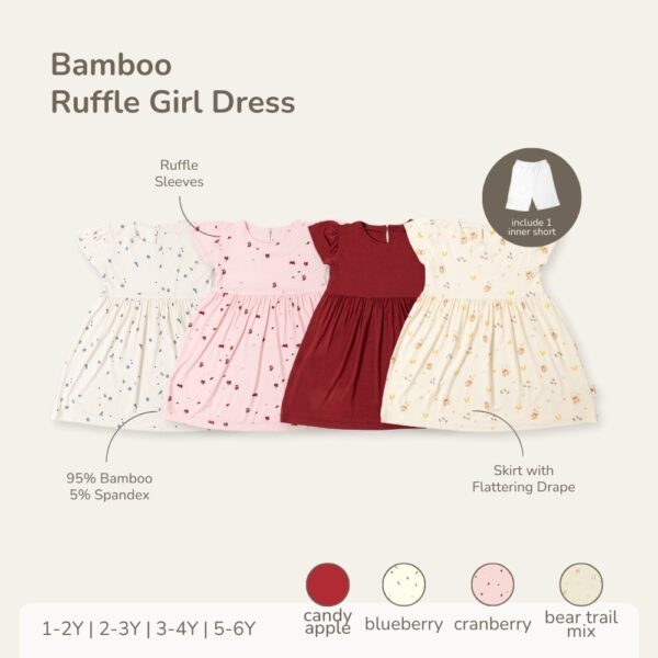 PETIT BEARY - Bamboo Ruffle Girl Dress (1-6Y)