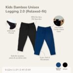 PETIT BEARY - Kids bamboo unisex legging 2.0 (relaxed-fit) - legging jogger anak (6M - 6Y)
