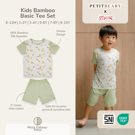 Petit Beary x Kero Kids Bamboo Basic Tee Set - Setelan Baju Anak (6M - 10Y)