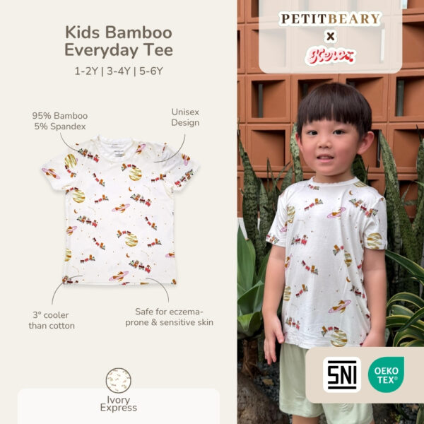 Petit Beary x Kero Kids Bamboo Everyday Tee - Kaos Anak (1-6Y)