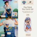 PAW Patrol Boy Comfy Set Petit Beary – Sleeveless Set + Character Pillow | Setelan Anak Laki Bantal Guling Nyaman & Lembut Petit Beary