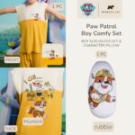 PAW Patrol Boy Comfy Set Petit Beary – Sleeveless Set + Character Pillow | Setelan Anak Laki Bantal Guling Nyaman & Lembut Petit Beary