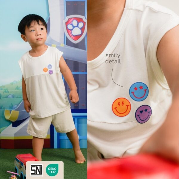 PAW Patrol Boy Comfy Set Petit Beary – Sleeveless Set + Character Pillow | Setelan Anak Laki Bantal Guling Nyaman & Lembut Petit Beary