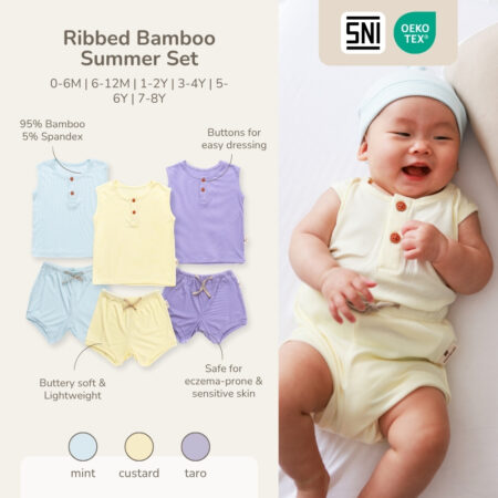 PETIT BEARY - Ribbed Bamboo Summer set - baby and kids (0M - 8Y)