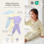 PETIT BEARY - Ribbed bamboo toddler pyjamas 1-10Y