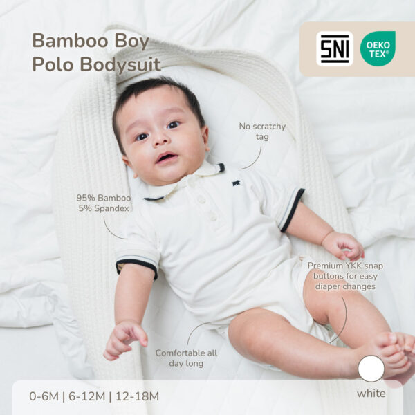 PETIT BEARY - Bamboo Classic Polo Bodysuit 0-12M