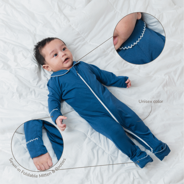 PETIT BEARY - Bamboo Peterpan Collar Sleepsuit (0-18M)
