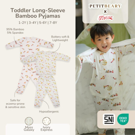 Petit Beary x Kero Toddler Bamboo Long - Sleeve Pyjamas - Setelan Piyama Anak (1-8Y)