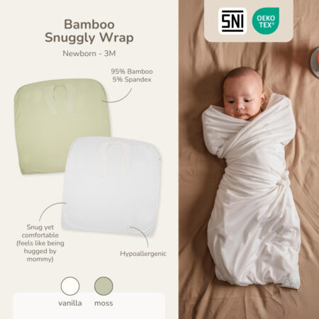 Bedong Bayi Bamboo Premium – Snuggly Wrap Instant Swaddle | Selimut Bedong Petit Beary