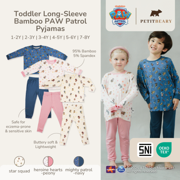 Petit Beary x Paw Patrol Toddler Long-Sleeve Bamboo Pyjamas - Piyama Anak Paw Patrol (1-8Y)