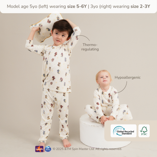 Petit Beary x Paw Patrol Toddler Long-Sleeve Bamboo Pyjamas - Piyama Anak Paw Patrol (1-8Y)