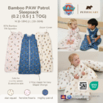 Sleepsack Bayi Bamboo Premium Lembut – PAW Patrol Original Wearable Blanket in 0.2TOG / 0.5TOG / 1TOG | Petit Beary (6M-36M)
