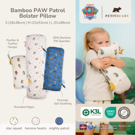 Guling Bayi Anak Bamboo Premium - PAW Patrol Kids Bolster Pillow | Petit Beary (0-8Y)