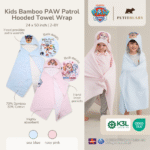 Handuk Topi Bayi Bamboo Premium – PAW Patrol Original Hooded Towel Bath Swim Poncho | Petit Beary (3–8Y)