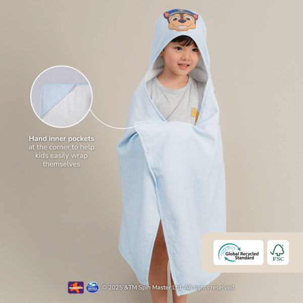 Handuk Topi Bayi Bamboo Premium – PAW Patrol Original Hooded Towel Bath Swim Poncho | Petit Beary (3–8Y)