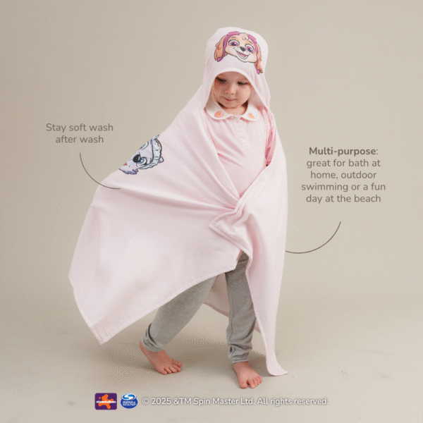 Handuk Topi Bayi Bamboo Premium – PAW Patrol Original Hooded Towel Bath Swim Poncho | Petit Beary (3–8Y)