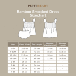 Dress Anak Perempuan Bamboo Premium – Smocked Dress Baby Girl | Petit Beary Heirloom Basics (0M–8Y)