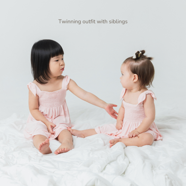 Dress Anak Perempuan Bamboo Premium – Smocked Dress Baby Girl | Petit Beary Heirloom Basics (0M–8Y)