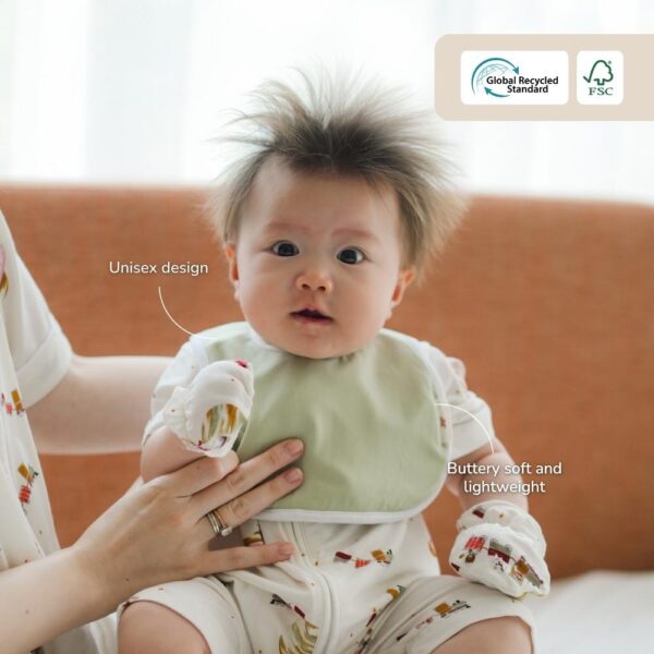 Celemek Bayi Bamboo Premium – Snappy Bib Anti Bocor | Petit Beary x Kero