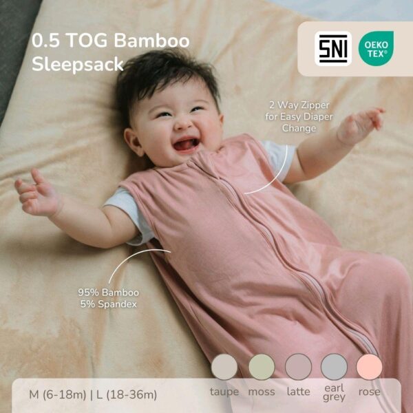 Sleepsack Bayi Bamboo Premium Double Layer – Wearable Blanket 0.5TOG | Petit Beary (6-36M)