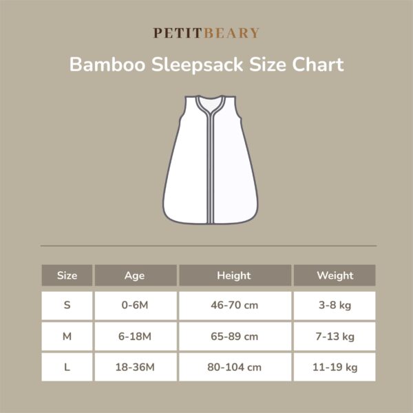 Sleepsack Bayi Bamboo Premium Double Layer – Wearable Blanket 0.5TOG | Petit Beary (6-36M)