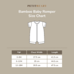 Setelan Bayi Bamboo Premium – Romper + Snappy Bib 2pcs | Daywear Bundle Petit Beary (0–18M)