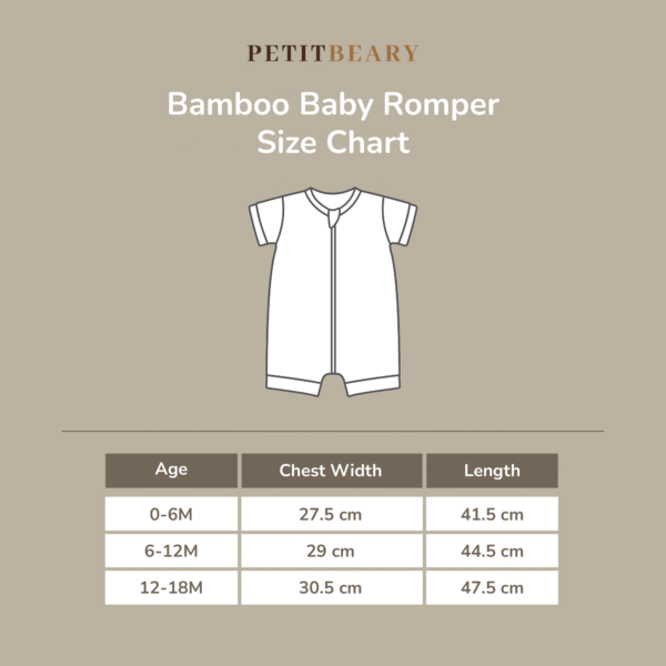 Setelan Bayi Bamboo Premium – Romper + Snappy Bib 2pcs | Daywear Bundle Petit Beary (0–18M)