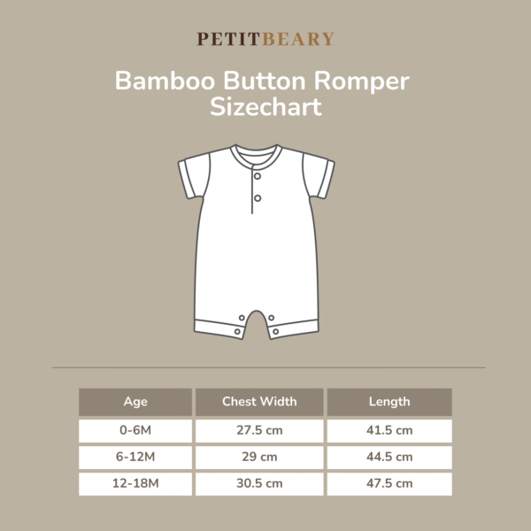 Baju Bayi Bamboo Premium – Romper + Bib Set Newborn | Soft Start Bundle Petit Beary (0–18M)