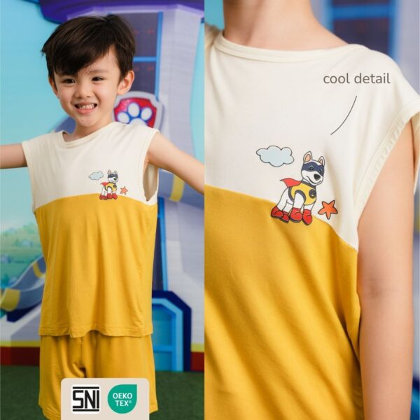 Setelan Anak Laki PAW Patrol – Sleeveless Set + Bantal Guling Karakter | Bamboo Premium Petit Beary (1–8Y)