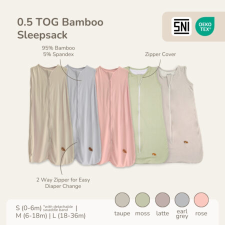 Sleepsack Bayi Bamboo Premium Double Layer – Wearable Blanket 0.5TOG | Petit Beary (6-36M)