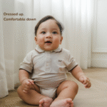 Bamboo Boy Classic Polo Bodysuit 0-18M | Petit Beary