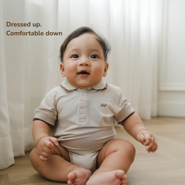 Bamboo Boy Classic Polo Bodysuit 0-18M | Petit Beary