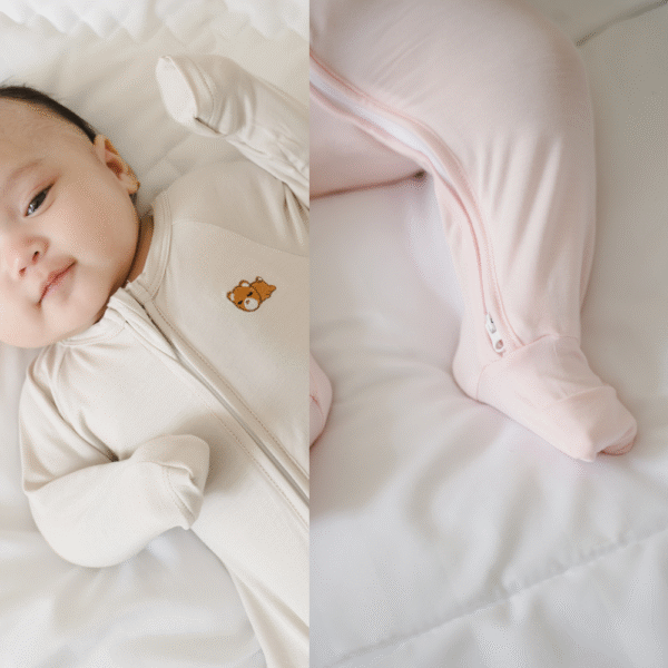 Bamboo Zipper Sleepsuit Baby 0-18M | Petit Beary