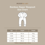 Bamboo Zipper Sleepsuit Baby 0-18M | Petit Beary