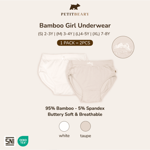 Bamboo Girl Underwear Brief 2-8Y 2pcs | Petit Beary
