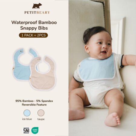 Bamboo Waterproof Reversible Snappy Bib 2pcs | Petit Beary