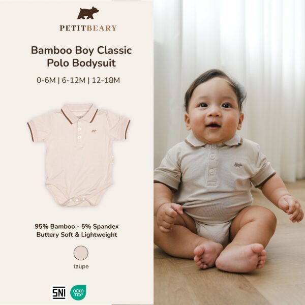 Bamboo Boy Classic Polo Bodysuit 0-18M | Petit Beary