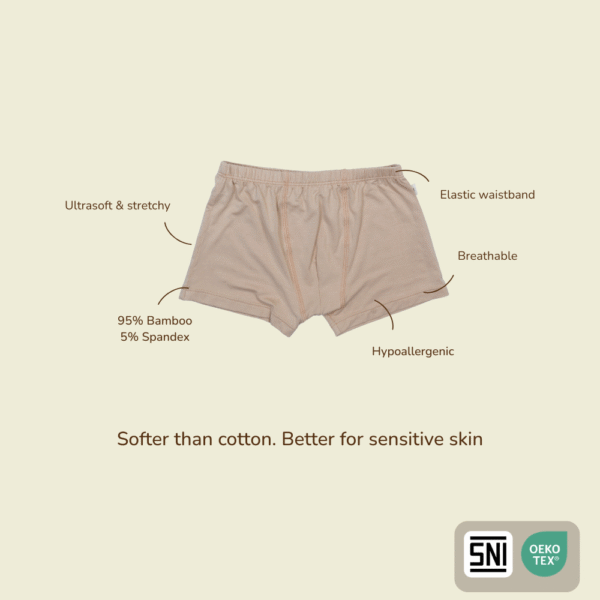 Bamboo Boy Boxer Brief 2-8Y Pack of 2pcs Cradle & Gallop | Boxer Anak Laki-Laki Petit Beary