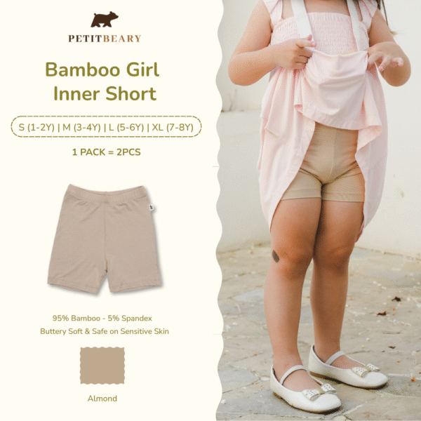 Bamboo Girl Inner Shorts Pack of 2pcs | Celana Dalaman Anak Perempuan Petit Beary