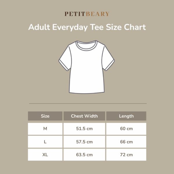 Adult Bamboo Unisex Everyday Tee - Tshirt M-XL Petit Beary