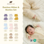 Bamboo Baby Mitten & Booties Set Newborn | Petit Beary