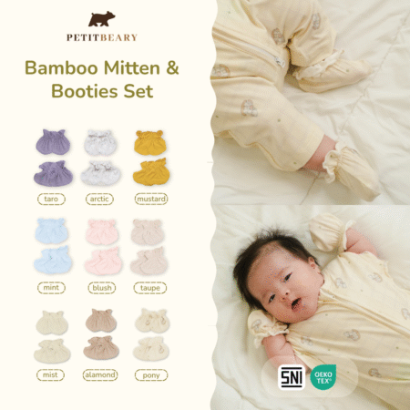 Bamboo Baby Mitten & Booties Set Newborn | Petit Beary